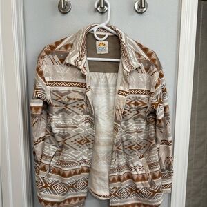 C&C California Brown and Cream Patterned Jacket